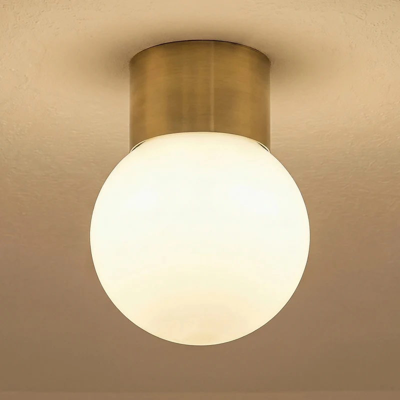 B-Ware Deckenleuchte Lampe Hotel Mood 1 Glas Stahl gold weiß G9 Glasleuchte