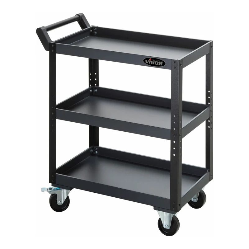 B-Ware Vigor Servicewagen V4758 Werkstattwagen Stahlblech 120kg Tragkraft 7-fach