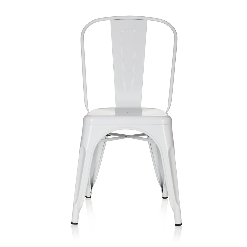 B-Ware hjh OFFICE Stuhl Sitzmöbel Bistrostuhl weiss stapelbar Gastronomie Sitz
