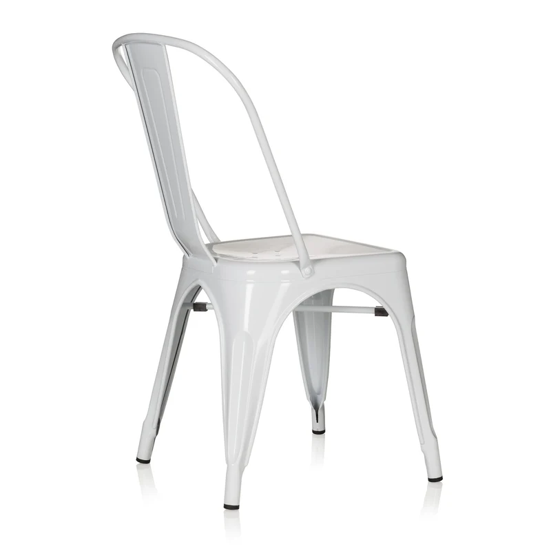 B-Ware hjh OFFICE Stuhl Sitzmöbel Bistrostuhl weiss stapelbar Gastronomie Sitz