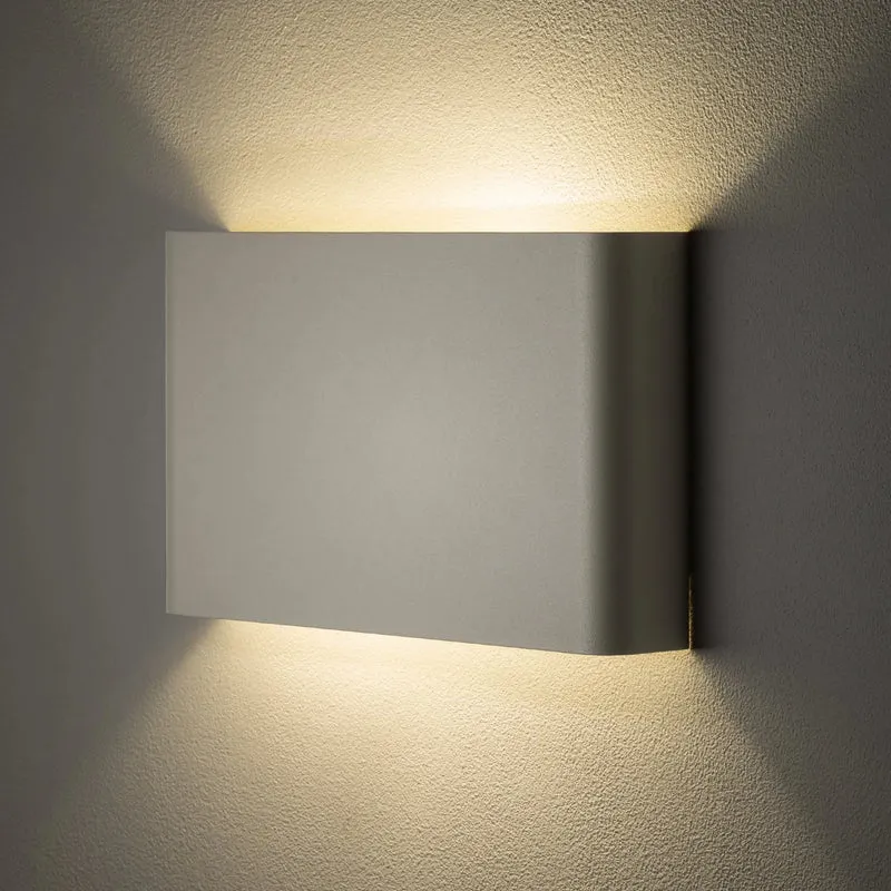 B-Ware Nowodvorski Lighting Wandleuchte Haga Wandlampe hellgrau Metall 25 cm breit G9