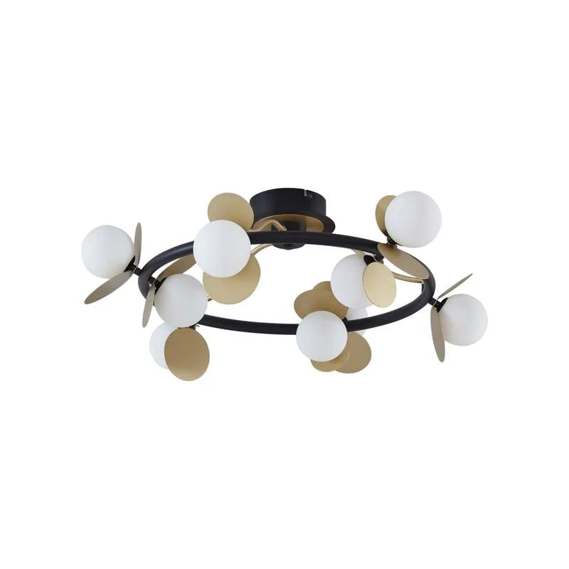 B-Ware Lucande LED-Deckenlampe Pallo Deckenleuchte Deckenlicht 9-flg. schwarz/gold Glas