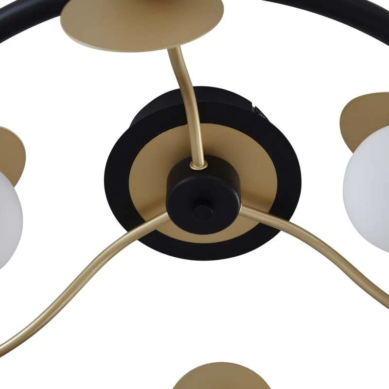 B-Ware Lucande LED-Deckenlampe Pallo Deckenleuchte Deckenlicht 9-flg. schwarz/gold Glas