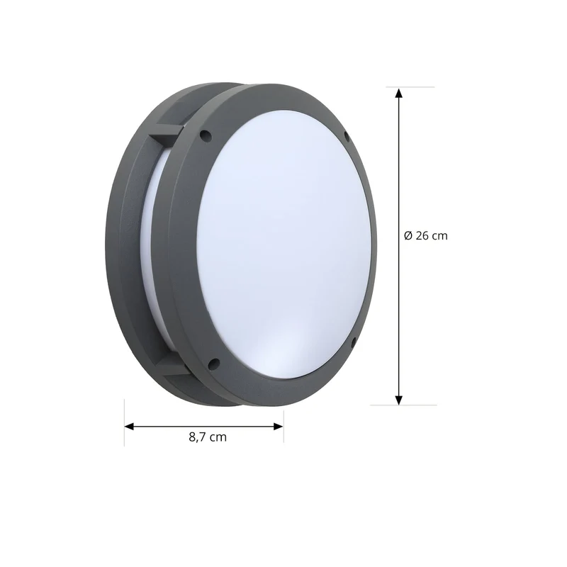 B-Ware Lindby Außenleuchte Wandlampe LED Smart Licht Liren dunkelgrau WLAN RGB Tuya835