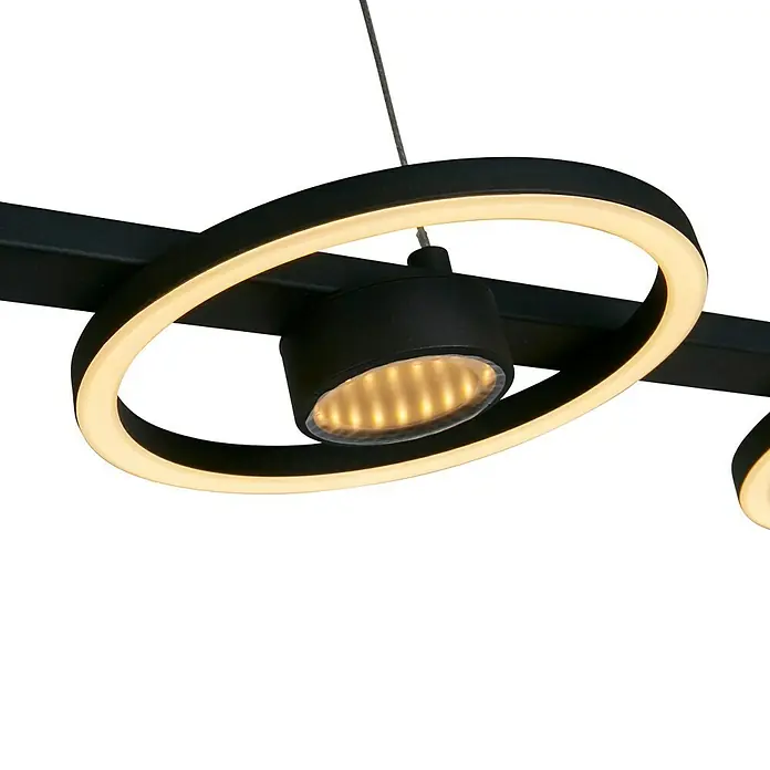 B-Ware Searchlight Hängeleuchte Pendelleuchte LED Leuchte Space Schwarz Metall 4-flg