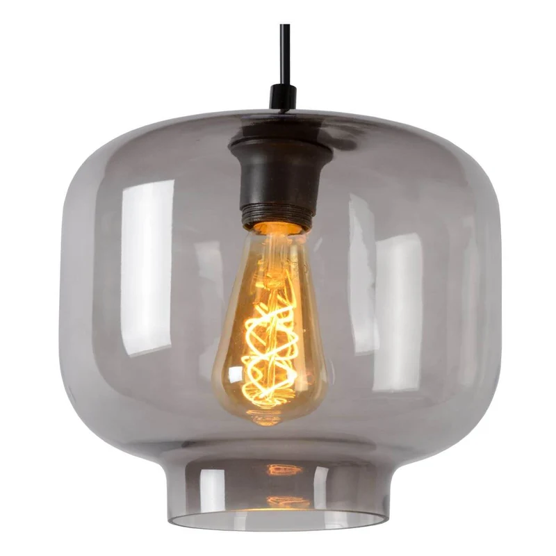 B-Ware Lucide Hängeleuchte Pendelleuchte Medine Glas Rauchgrau Ø 25 cm E27 LED Lampe