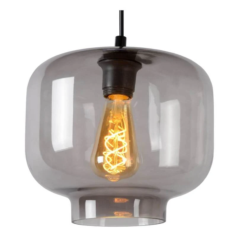 B-Ware Lucide Hängeleuchte Pendelleuchte Medine Glas Rauchgrau Ø 25 cm E27 LED Lampe