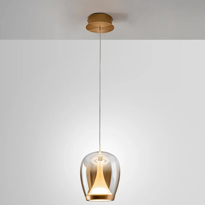 B-Ware Schuller Valencia Pendelleuchte Hängeleuchte LED Glas gold amber Aluminium362