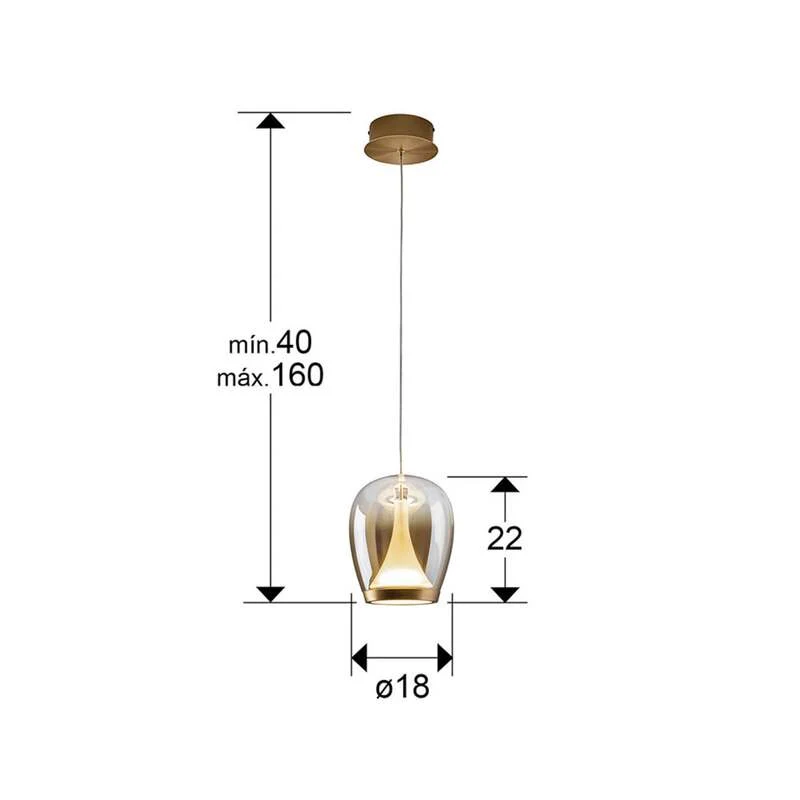 B-Ware Schuller Valencia Pendelleuchte Hängeleuchte LED Glas gold amber Aluminium362