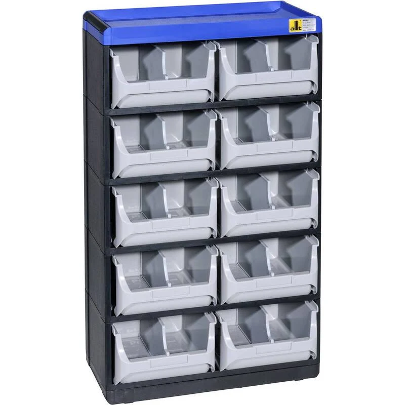 C-Ware Allit Kleinteilmagazin VarioPlus Pro 53/20 stapelbar Schwarz Grau Blau 30x52x16