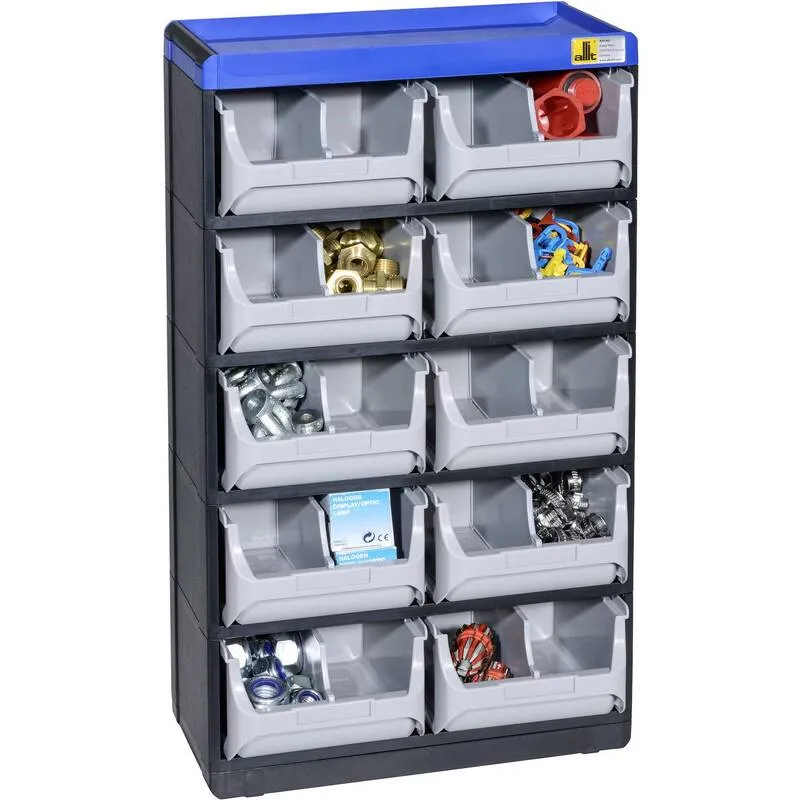 C-Ware Allit Kleinteilmagazin VarioPlus Pro 53/20 stapelbar Schwarz Grau Blau 30x52x16