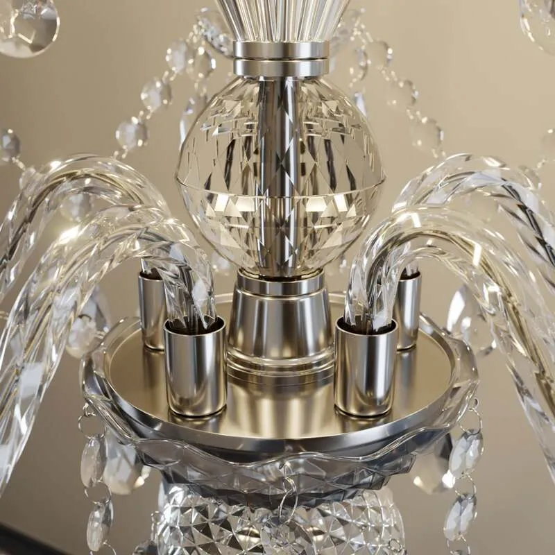 B-Ware Lindby Kronleuchter Hängeleuchte Merida LED 5-flammig dimmbar chrom Ø52cm