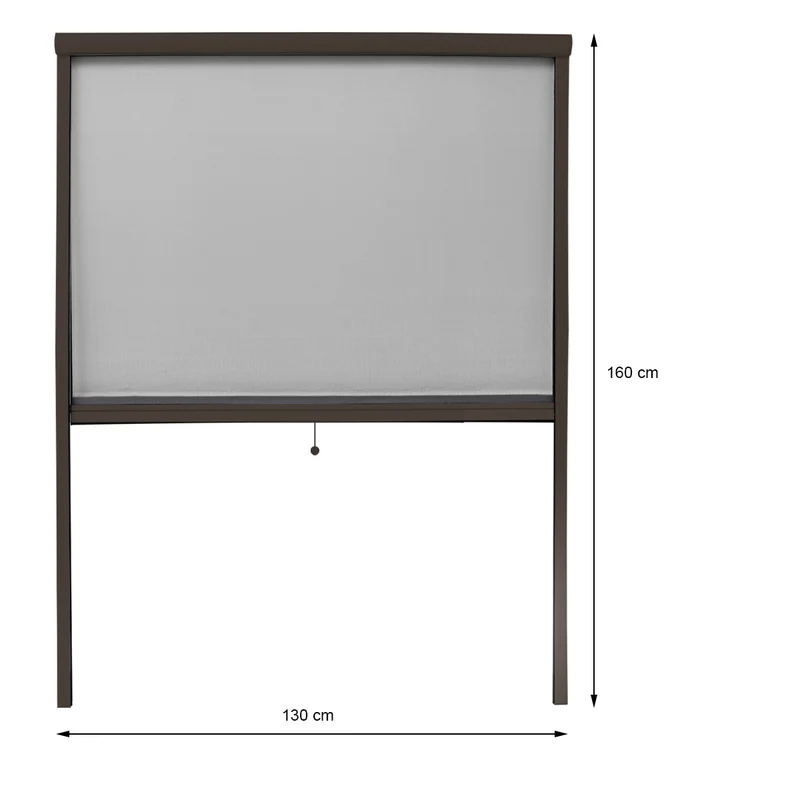 Fliegengitter Braun 130x160 cm mit Rahmen aus Aluminium