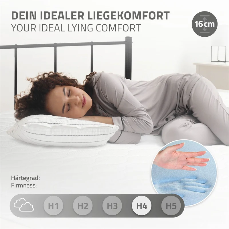 Metallbett 120x200 cm Schwarz mit Lattenrost und Matratze mit Kopfteil ML-Design