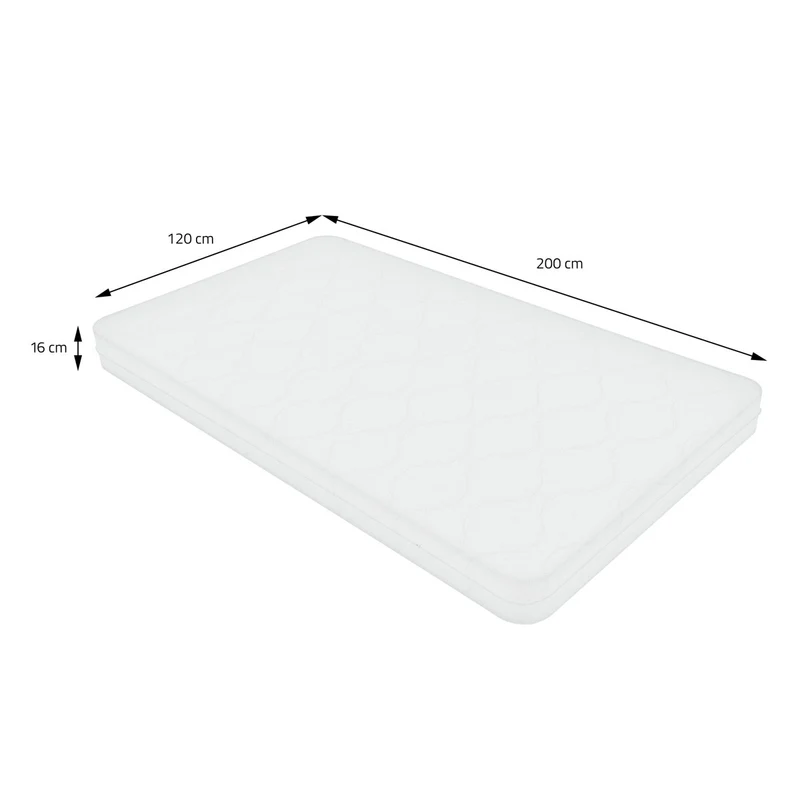 Bettgestell Einzelbett Metallbett 120x200 cm Anthrazit inkl. Matratze H-16cm mit Lattenrost & Kopfteil ML-Design
