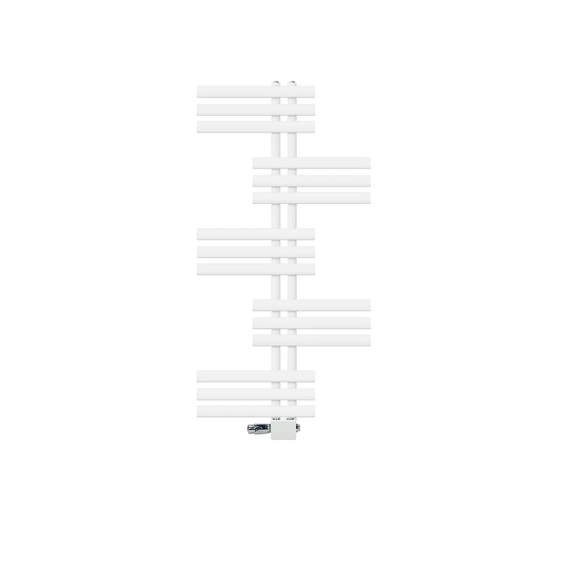 Badheizkörper Leon 600x1200 mm Weiß mit Universale Anschlussgarnitur