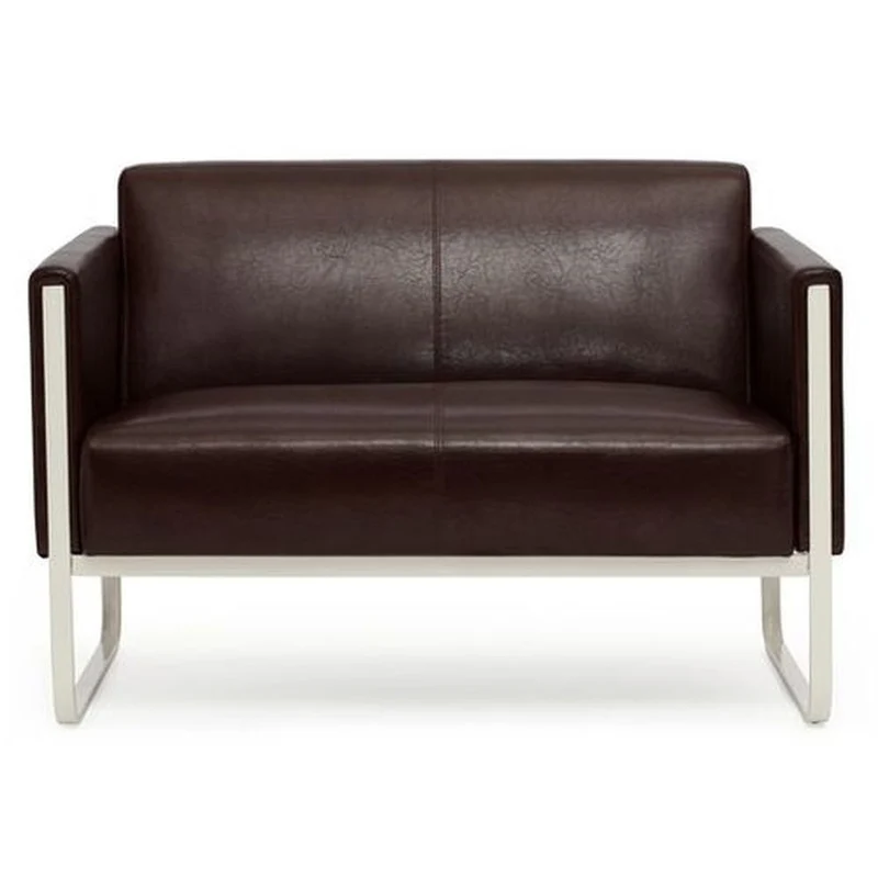 B-Ware hjh OFFICE Loungesofa ARUBA Kunstleder 2-Sitzer braun Sofa SIEHE TEXT/FOTO