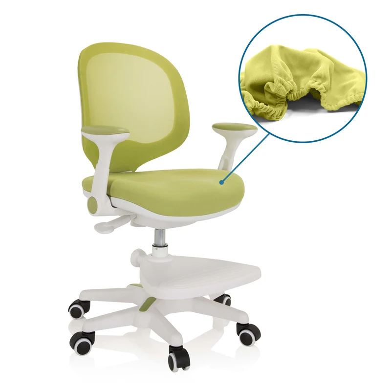 B-Ware hjh OFFICE Kinderstuhl Kinderdrehstuhl KID ERGO höhenverstellbar Netzstoff grün