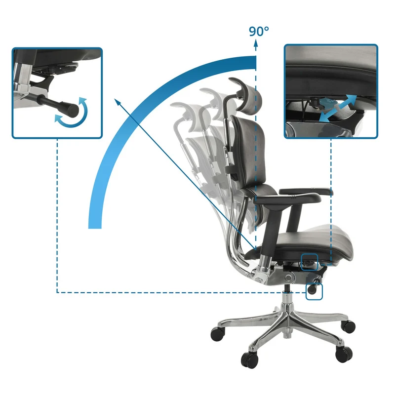B-Ware hjh OFFICE Bürostuhl Chefsessel ERGOHUMAN GEN2 Leder schwarz Stuhl Möbel Ses770