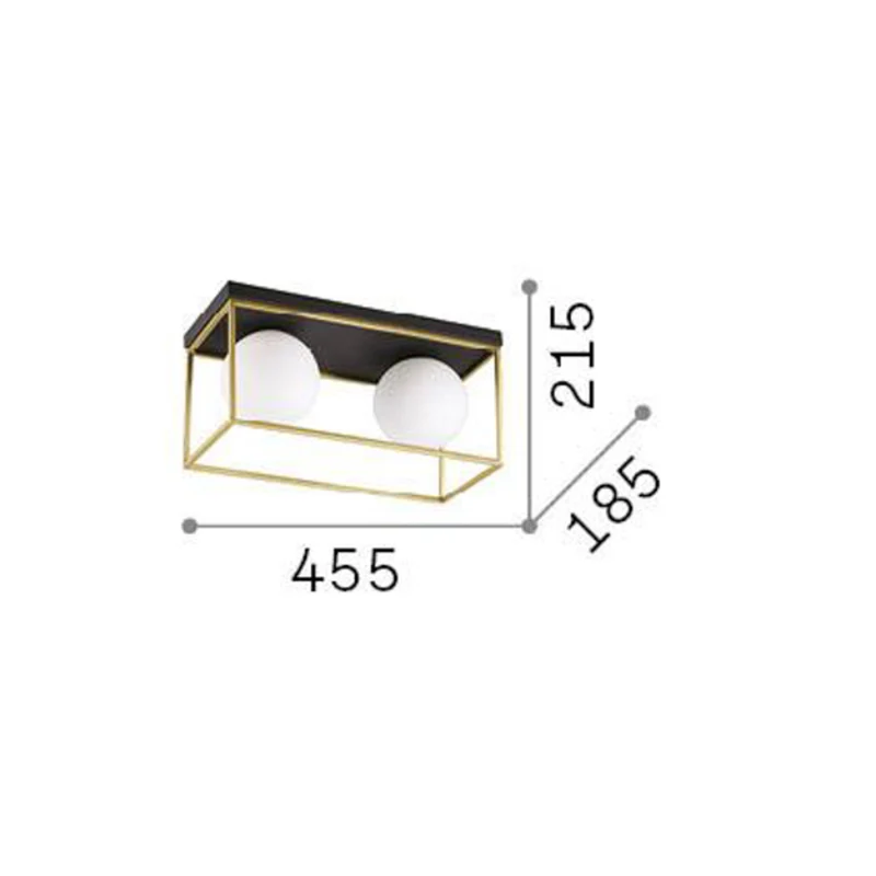 B-Ware ideallux Deckenleuchte Deckenlampe Lingotto schwarz Glas weiß E14 LED 2-flammig