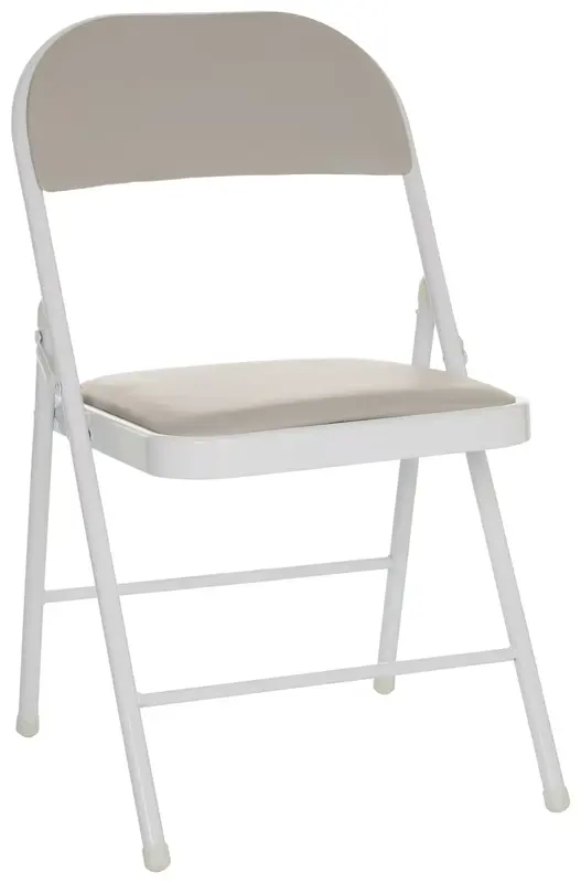 2x B-Ware MID.YOU Klappstuhl Faltstuhl Lederstuhl Leder Grau Indoor Klappbar 2 STÜCK