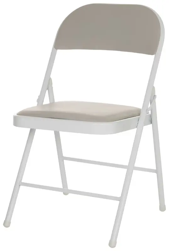 2x B-Ware MID.YOU Klappstuhl Faltstuhl Lederstuhl Leder Grau Indoor Klappbar 2 STÜCK