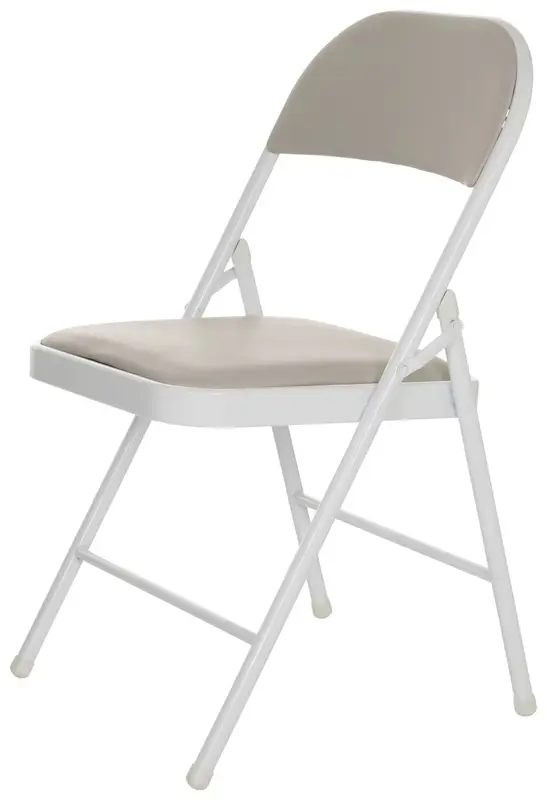2x B-Ware MID.YOU Klappstuhl Faltstuhl Lederstuhl Leder Grau Indoor Klappbar 2 STÜCK