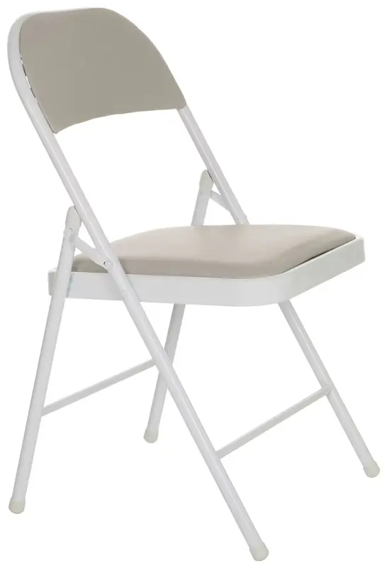 2x B-Ware MID.YOU Klappstuhl Faltstuhl Lederstuhl Leder Grau Indoor Klappbar 2 STÜCK