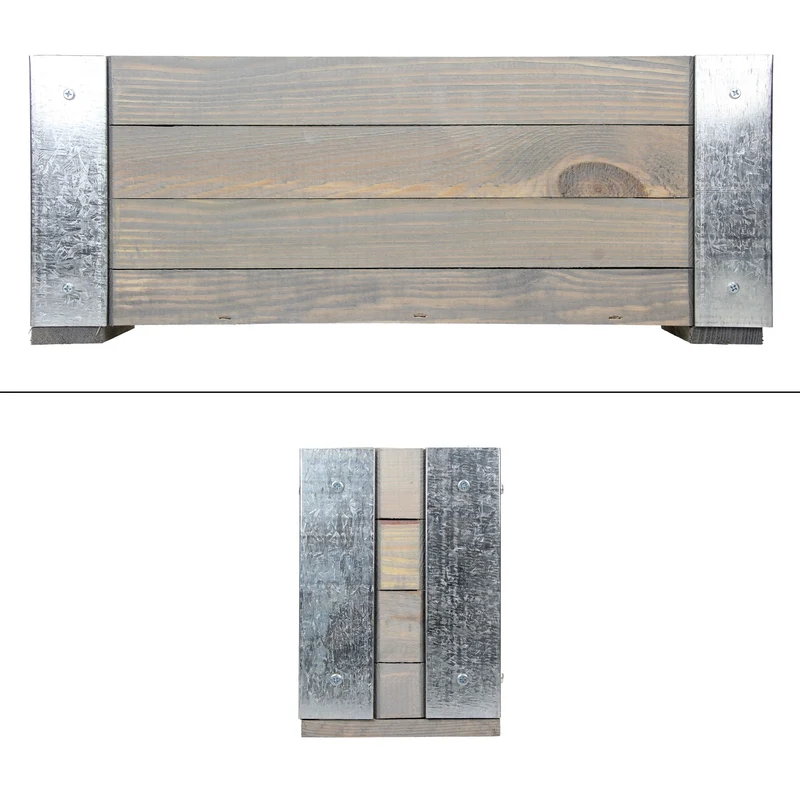 Blumenkasten 3er Set Grau aus Kiefernholz WOMO-Design