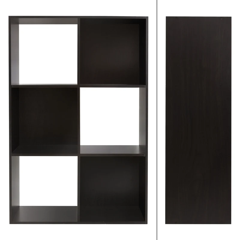 Bücherregal mit sechs Fächern 105x70x33,5 cm Dunkelbraun aus Holz ML-Design