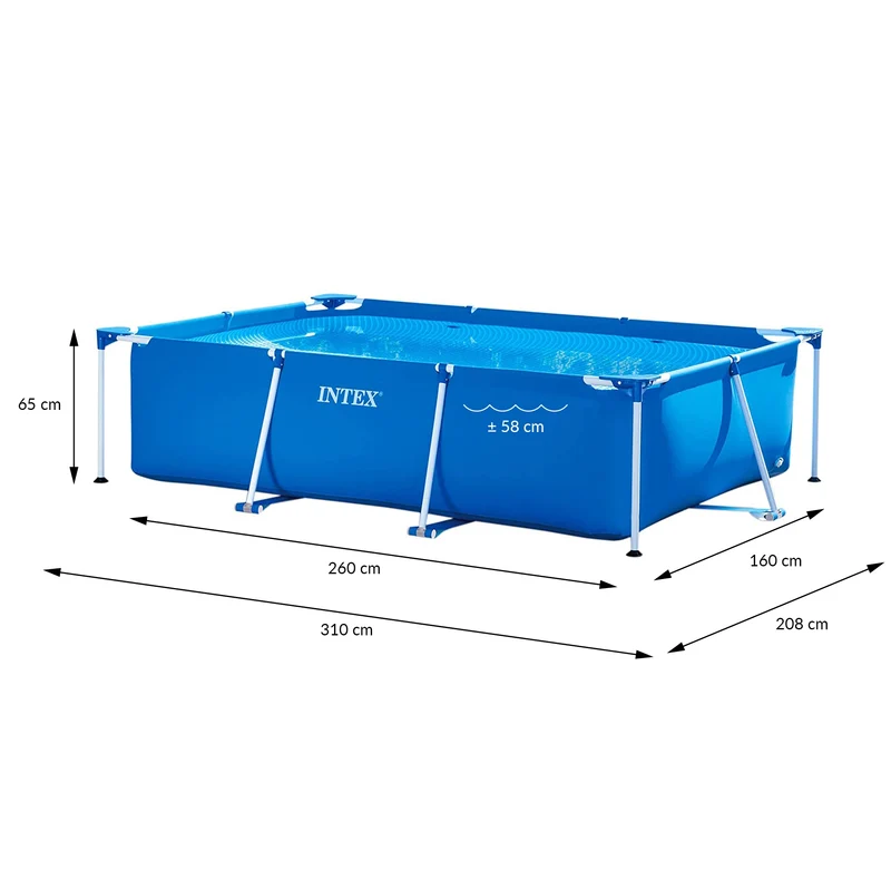Aufstellpool 260x160x65 cm Blau aus PVC Intex