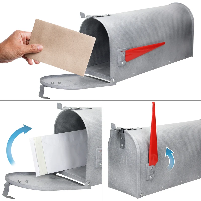 Briefkasten US Mailbox inkl. Standfuß Betonoptik aus Aluminium ML-Design