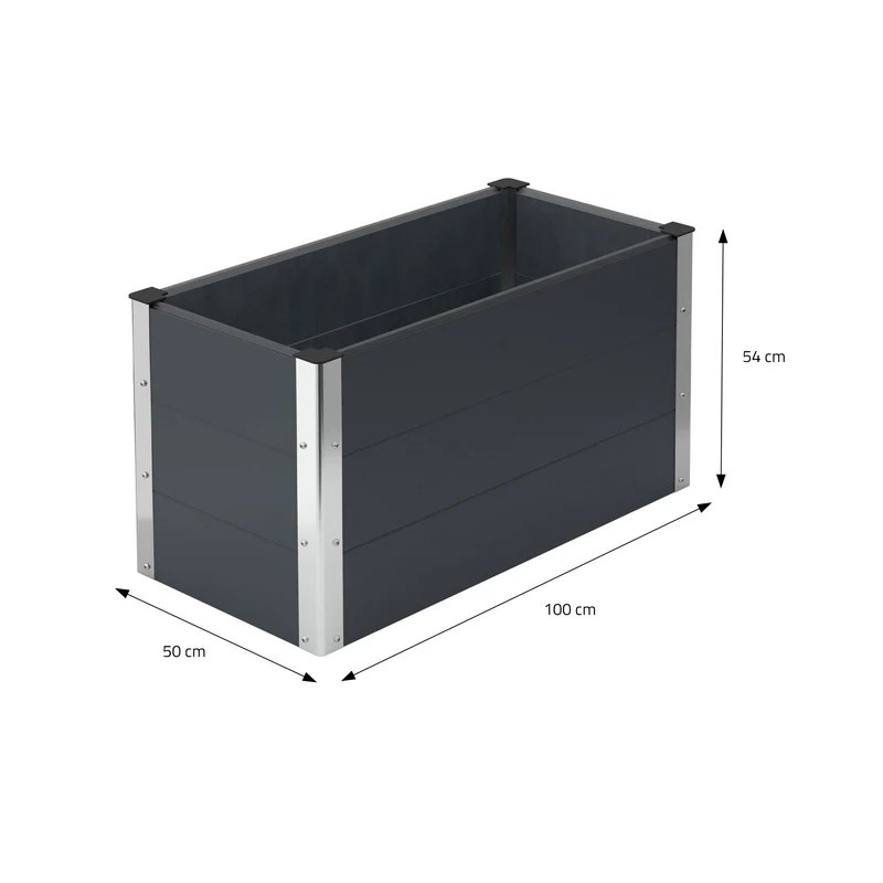 Hochbeet 100x50x54 cm Anthrazit aus WPC ML-Design