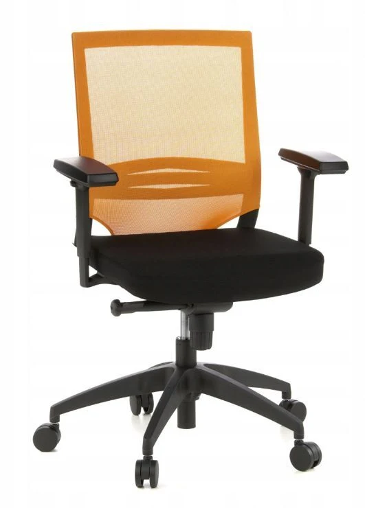 B-Ware Bürostuhl Chefsessel Drehstuhl hjh OFFICE PORTO BASE Netz Stoff schwarz orange