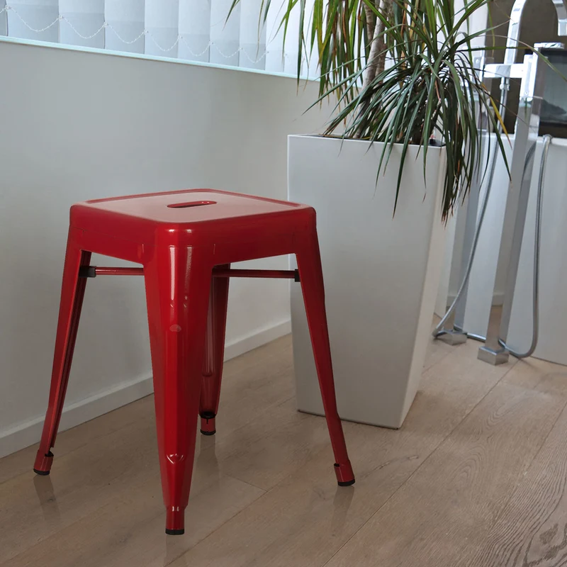 B-Ware hjh OFFICE Hocker Sitzgelegenheit VANTAGGIO Hocker rot stapelbar Gastronomie166