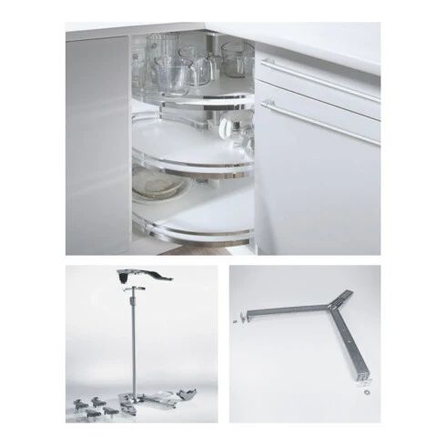 B-Ware Hettich Eckschrankdrehbeschlag Falttürbeschlag Revo 90° 800mm silber weiß