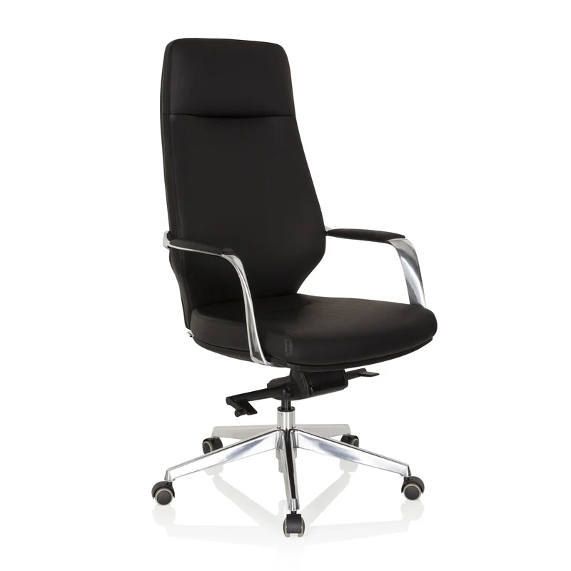 B-Ware hjh OFFICE Chefsessel Bürostuhl Drehstuhl VELVET Kunstleder Schwarz Armlehnen