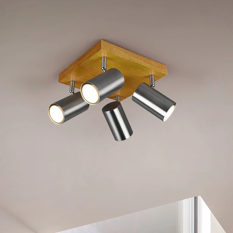 B-Ware Trio Lighting Deckenstrahler Deckenspot Marley Nickel matt Strahler Esszimmer