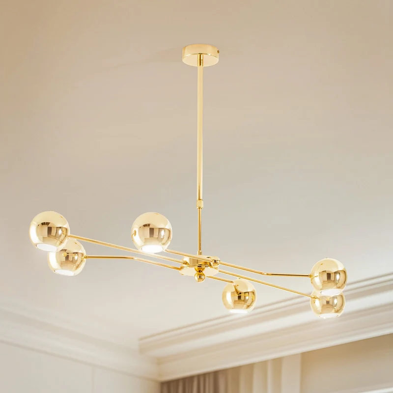 B-Ware Jupiter Hängeleuchte Tiana Pendelleuchte gold Stahl dimmbar LED 6flg SIEHE TEXT