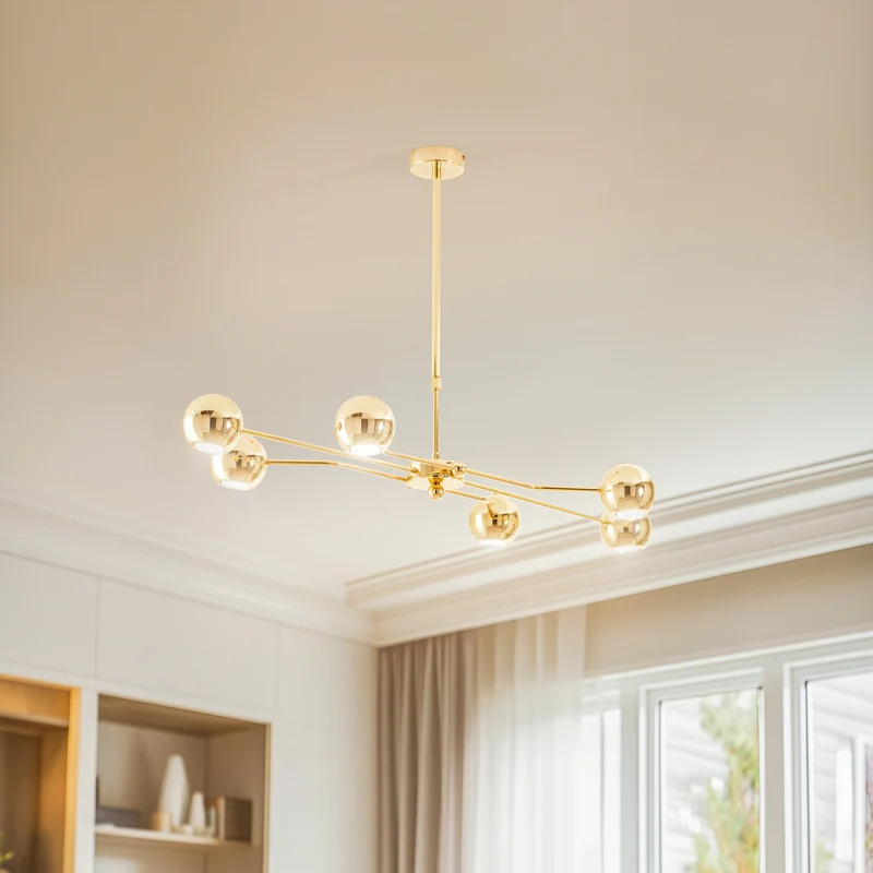 B-Ware Jupiter Hängeleuchte Tiana Pendelleuchte gold Stahl dimmbar LED 6flg SIEHE TEXT