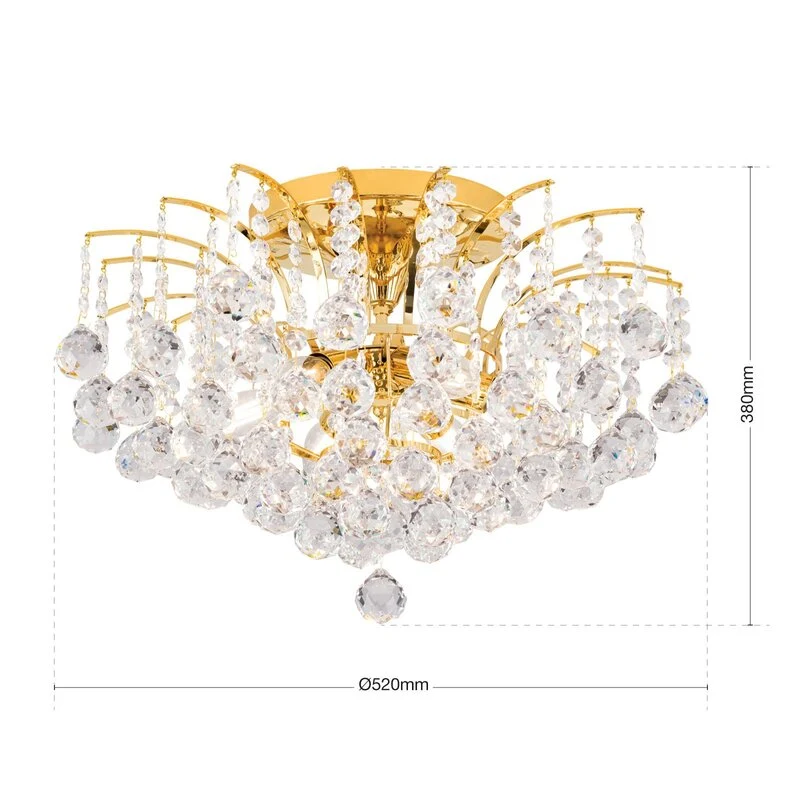 B-Ware ORION Deckenleuchte Lampe LENNARDA 24 Karat vergoldet gold SIEHE TEXT/FOTO392