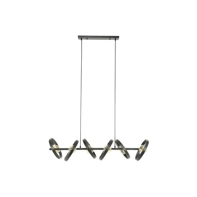 B-Ware Ringelbach Hängeleuchte Pendellampe anthrazit Ringe 6-flg Metall SIEHE TEXT