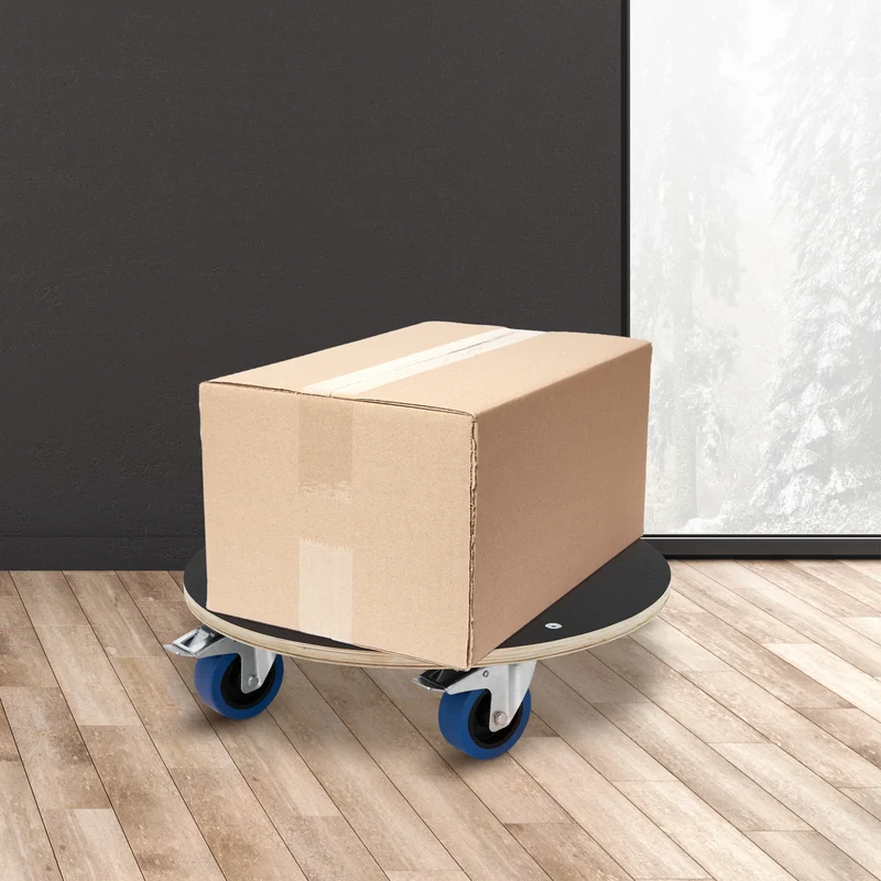 Rollbrett Möbelroller rund Ø 57 cm aus Multiplex mit Feststellbremsen Tragkraft 800 kg