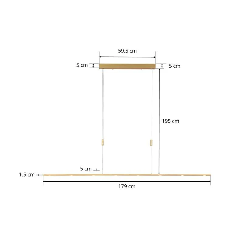 B-Ware Rothfels LED-Pendelleuchte Pendelleuchte Lampe Leuchte Licht IP20 Tolu messing