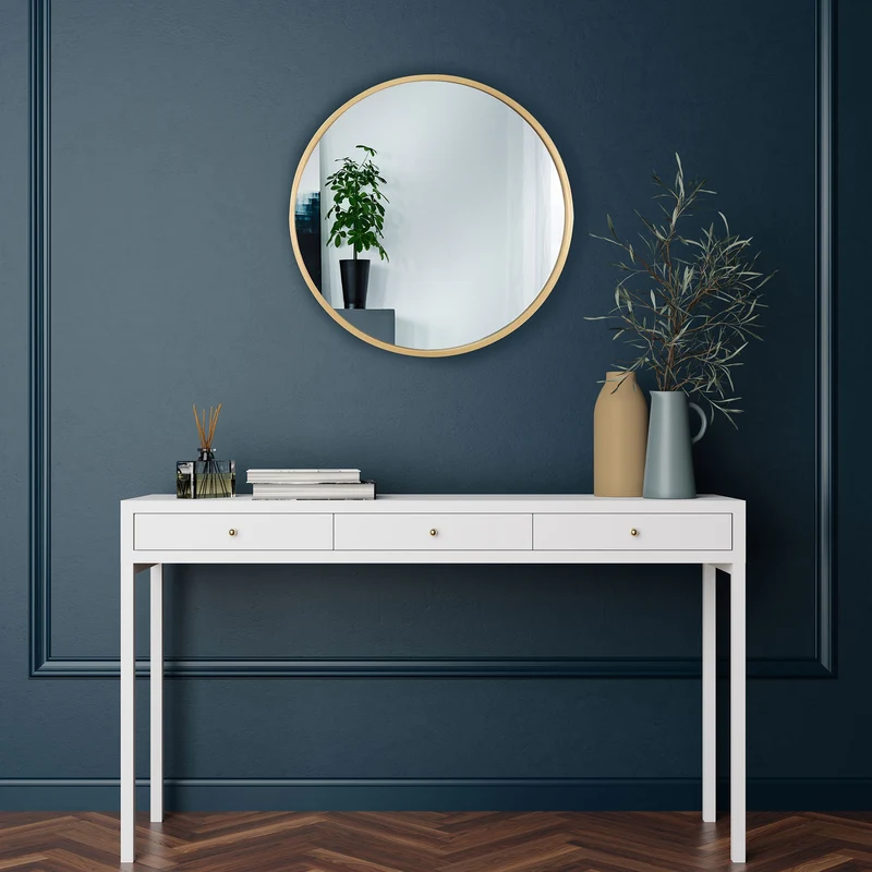 Wandspiegel Ø 60 cm Gold aus Glas mit Metallrahmen WOMO-Design