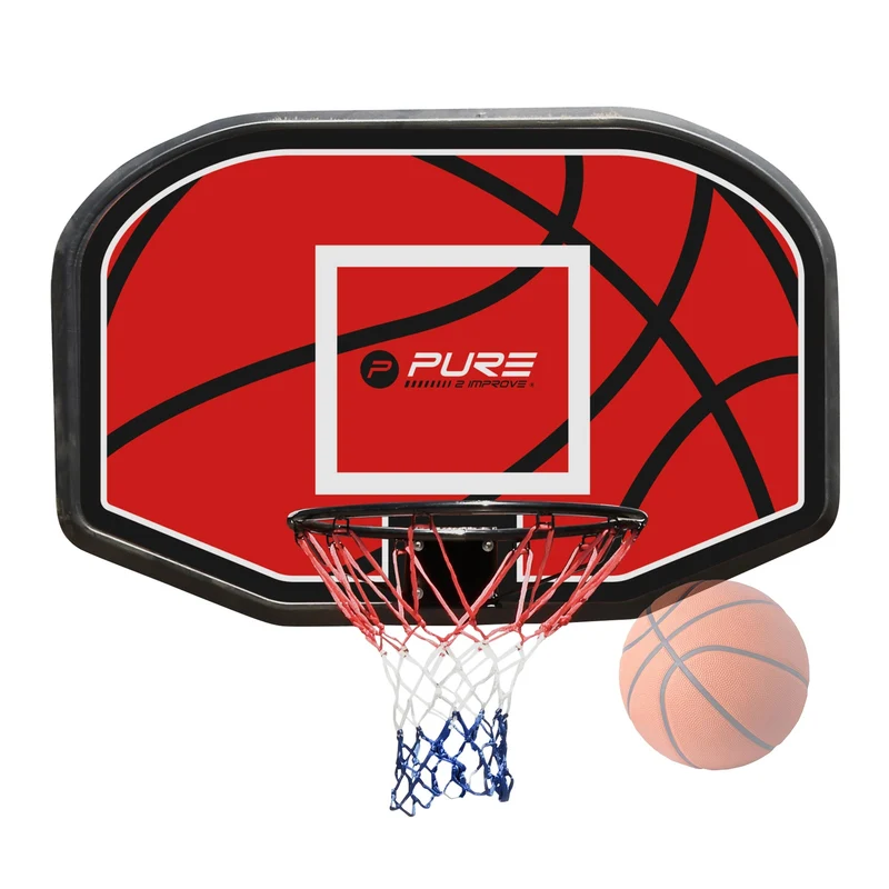 Basketball-Backboard mit Ring und Netz Ø 45cm aus Stahl und Nylon Pure2Improve