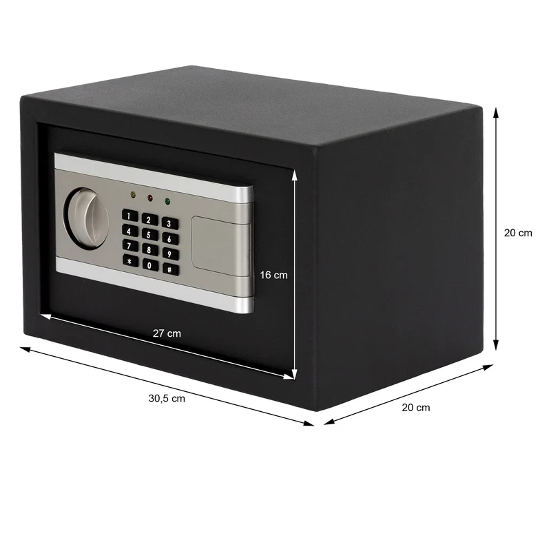 Elektronischer Tresor mit Alarm Schwarz 305x20x20 cm aus Metall