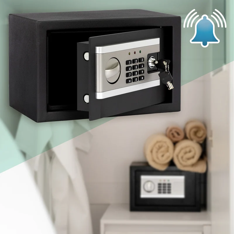 Elektronischer Tresor mit Alarm Schwarz 305x20x20 cm aus Metall