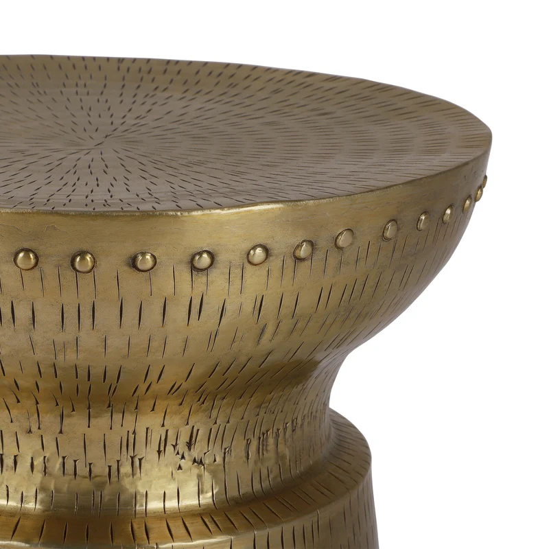 Beistelltisch Ø 35x42 cm Gold aus Metall WOMO-Design