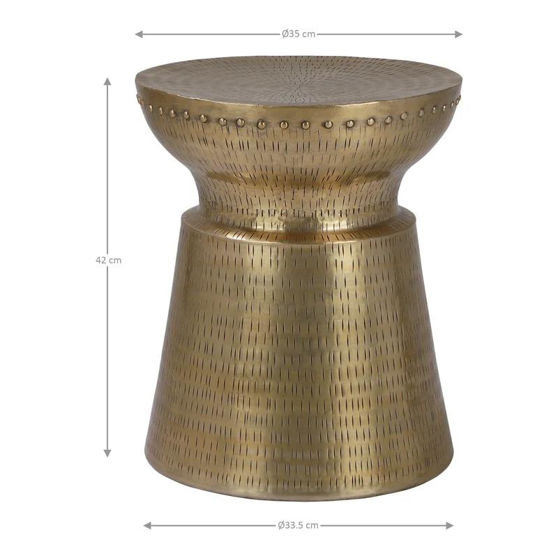 Beistelltisch Ø 35x42 cm Gold aus Metall WOMO-Design